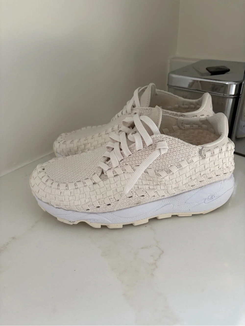 Nike Women's Woven Slip-On Sneaker in Off-White